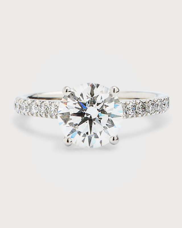 Platinum Round Lab-Grown Diamond Ring